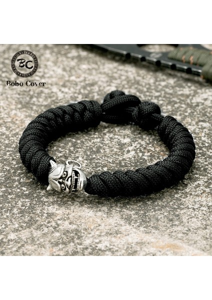 Kamuflaj Kırmızı Basit Retro Noh Mask Bileklik Erkek Amulet Japon Hannya Halat Bileklik Ayarlanabilir El Yapımı Paracord Ipi Kampçılık Takı (Yurt Dışından) modelleri