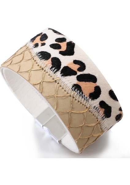No.15 Boyutu Flashbuy Punk Leopar Deri Bilezikler Kadınlar Için Moda Yılan Derisi Desen Geniş Sarım Bilezikler Parti Takı Hediye Sıcak Satış (Yurt Dışından)
