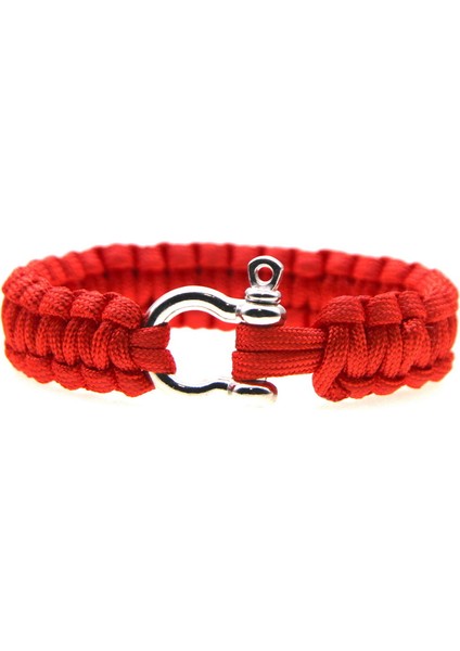 HJT42-8 Siyah Açık Hava Hayatta Kalma Bilekliği Erkek Kadın Örme Çok Fonksiyonlu Kamp Kurtarma Acil Halat Bilezik Pusula Düdük Bıçak (Yurt Dışından)