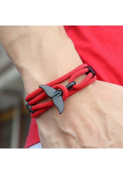 Bla Köpekbalığı Sarı Moda Manta Bileklik Erkek Ayarlanabilir Halat Bileklik Sarma Bilezik Hediye Ona Hayatta Kalma Kol Düğmesi Kuyruk Köpekbalığı Bilezik (Yurt Dışından) fırsatları