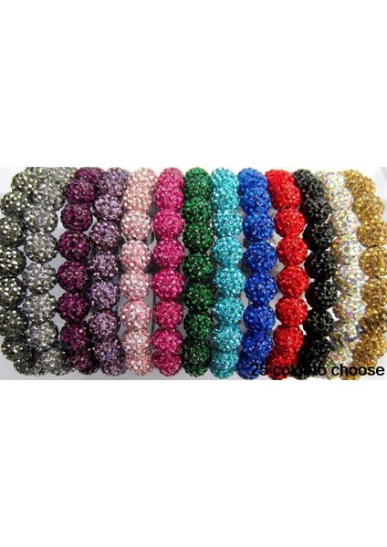 No.1 Boyutu 10MM Çok Renkli Karışık Kristal Disco Pave Top Bilezikler Erkek Kadın El Yapımı (Yurt Dışından) fiyatları