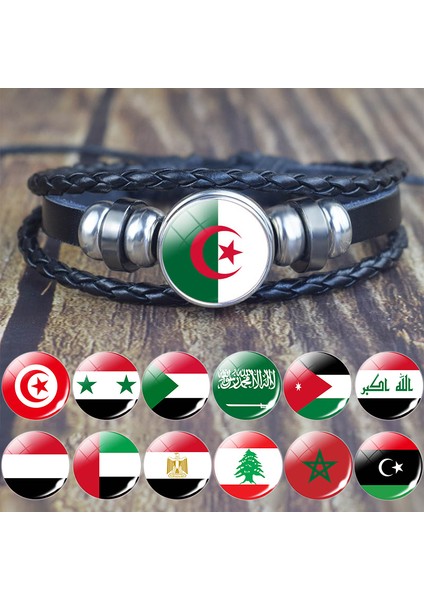 Mısır Arap Ülkeleri Bayrak Siyah Çok Katmanlı Örgülü Bileklik Suudi Arabistan Filistin Cezayir Mısır Bayrak Deri Bileklik Seyahat Hediyesi (Yurt Dışından) fiyatları
