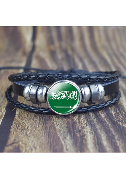 Mısır Arap Ülkeleri Bayrak Siyah Çok Katmanlı Örgülü Bileklik Suudi Arabistan Filistin Cezayir Mısır Bayrak Deri Bileklik Seyahat Hediyesi (Yurt Dışından) modelleri
