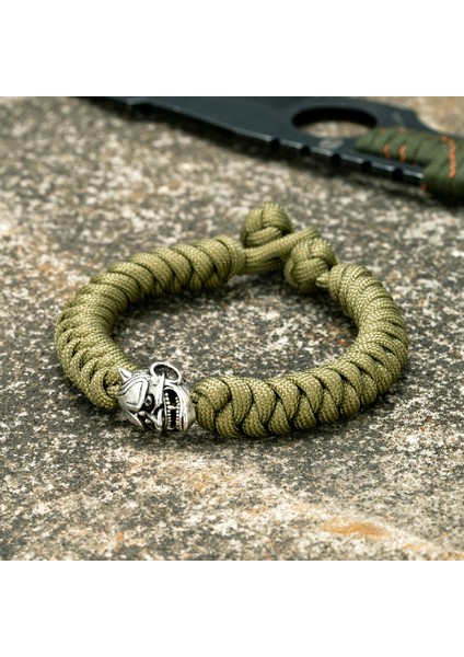 Gri Basit Retro Noh Mask Bileklik Erkek Amulet Japon Hannya Halat Bileklik Ayarlanabilir El Yapımı Paracord Ipi Kampçılık Takı (Yurt Dışından)