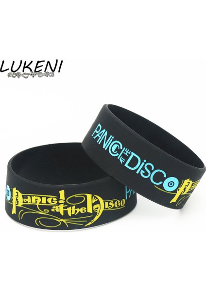 Siyah Stil Siyah Lukenı Disco Band Geniş Boy Silikon Bilezik Siyah Kauçuk Müzik Hayranları Bileklik & Bilezikler Hediyeler SH195 (Yurt Dışından)