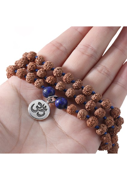 Kolye Oaııte Lapis Lazuli Taş Rudraksha Kolye Buddha Boncuk Dua Bileklik El Yapımı Yoga Dua Mala Kolye Takı Seti (Yurt Dışından) indirimleri