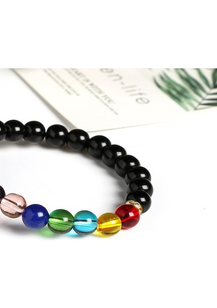 Model A Erkekler Için Jd 7 Çakra Bilezik ve Bilezikler Denge Reiki Buddha Dua Taşlı Yapay Taş Boncuklu Yoga Çakra Bileklik Kadınlar Için (Yurt Dışından)