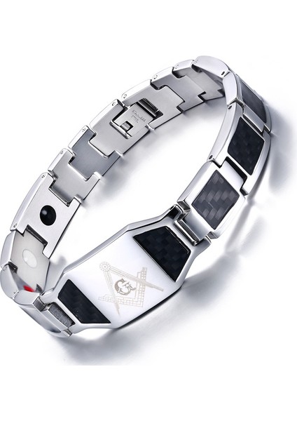 21.5cm Tarzı Çelik Rengi Erkekler Çelik Manyetik Terapi Iyileştirici Bilezik Biyo Manyetik Sağlık Bakımı Bilezik Ağrıyı Hafifletir Anti Bileklik Hediye (Yurt Dışından)