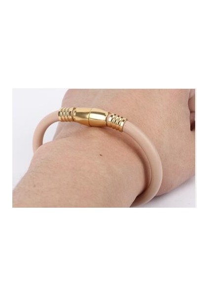 19CM Tarzı Altın Yeni Negatif Iyon Silikon Enerji Mıknatıs Toka Bileklik Dengesi Vücut Sağlık Bilekliği (Yurt Dışından)