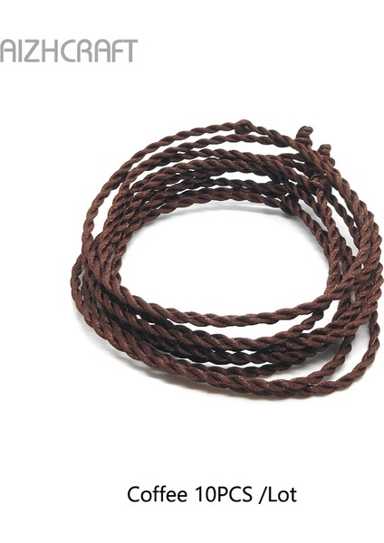 XS15-17CM Stili Kahve 10 Adet Aızhcraft 17 Renk Tibetli Budist Aşk Şanslı Kolye Tibet Bilezik ve Ayak Bileziği Kadın Erkek El Yapımı Basit 2 Iplik Halat (Yurt Dışından)