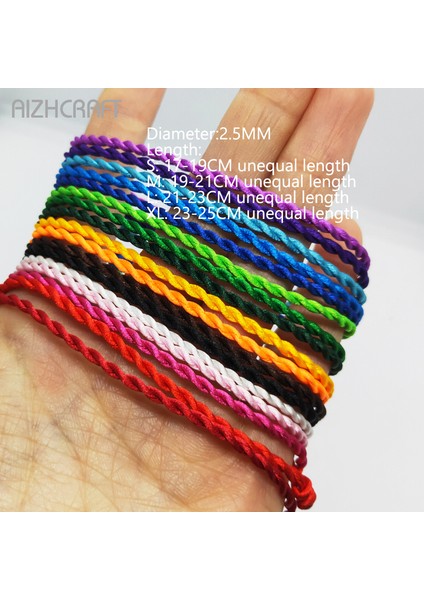 XS15-17CM Stili Kahve 10 Adet Aızhcraft 17 Renk Tibetli Budist Aşk Şanslı Kolye Tibet Bilezik ve Ayak Bileziği Kadın Erkek El Yapımı Basit 2 Iplik Halat (Yurt Dışından)