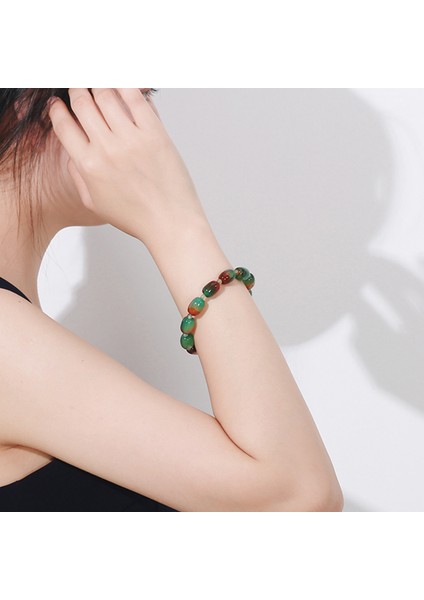 13 mm Tarzı Yeşil Akik Yeşil Tavus Kuşu Agat Davul Şeklinde Bilezik Doğal Taş Varil Boncuk Bilezik Aksesuarı Için Takı (Yurt Dışından) indirimleri