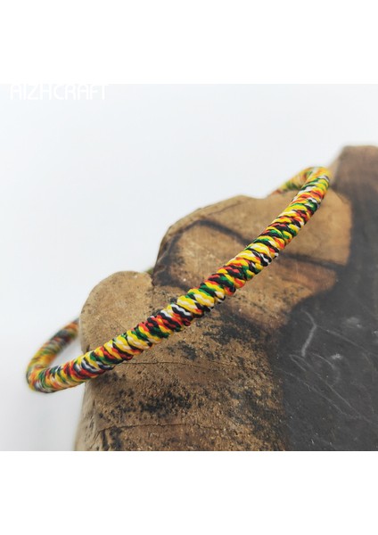 Y15-16CM Tarzı Renkli 1 Aızhcraft 24 Renkli Budist Aşk Şanslı Kolye Tibet Bilezikler ve Bilezikler Kadınlar ve Erkekler Için El Yapımı Takı Shambhala Himalaya Hediye (Yurt Dışından)