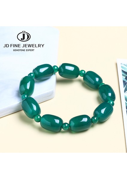 10 mm Tarzı Yeşil Akik Yeşil Tavus Kuşu Agat Davul Şeklinde Bilezik Doğal Taş Varil Boncuk Bilezik Aksesuarı Için Takı (Yurt Dışından)