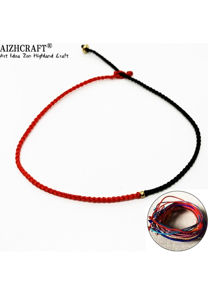 24-26CM Tarzı Kırmızı ve Buff Aızhcraft Estetik Tibet El Yapımı Ince Örme Halat Bilezik Kadın Erkek Sevgi Şans Düğün Takı Himalaya Hediye Boho (Yurt Dışından) fiyatları