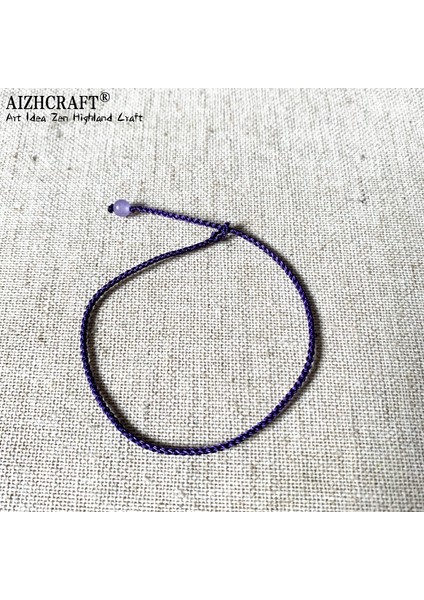 24-26CM Tarzı Koyu Mor Aızhcraft Estetik Tibet El Yapımı Ince Kırmızı Ip Bileklik Kadın Erkek Aşk Şans Düğün Takı Himalaya Hediye (Yurt Dışından)