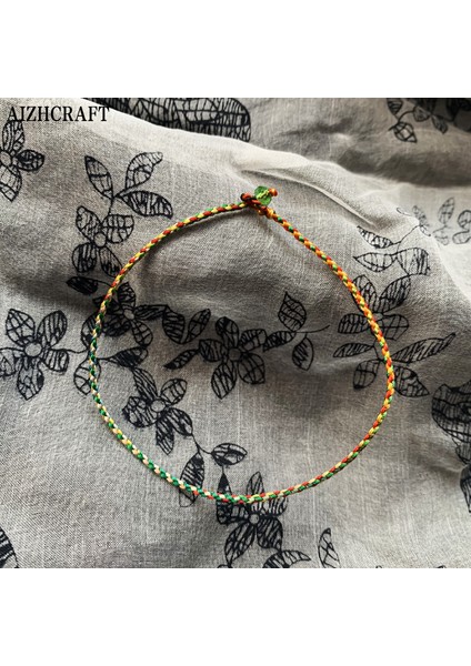 22-24CM Tarzı Renkli 1 Aızhcraft Estetik Tibet El Yapımı Ince Kırmızı Ip Bileklik Kadın Erkek Aşk Şans Düğün Takı Himalaya Hediye (Yurt Dışından)