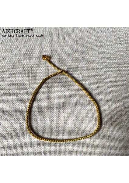 24-26CM Tarzı Altın Sarısı Aızhcraft Estetik Tibet El Yapımı Ince Kırmızı Ip Bileklik Kadın Erkek Aşk Şans Düğün Takı Himalaya Hediye (Yurt Dışından)