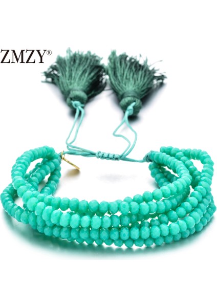 Mavi Zmzy Yeni El Yapımı Katmanlı Miyuki Boncuk Bileklik Püsküllü Kristal Şans Bilezik Kadın Kızlar Için Moda Boho Takı Hediye (Yurt Dışından)