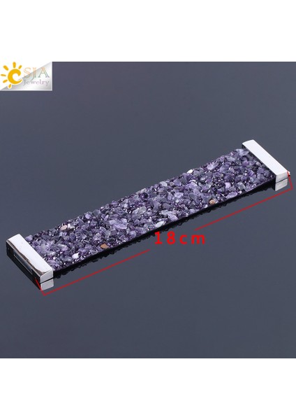 Granat Csja Doğal Düzensiz Çakıl Taşı Kristal Manyetik Sarılı Bileklik Geniş Deri Kolluk Bilezik Kadınlar Için Takı F152 (Yurt Dışından)