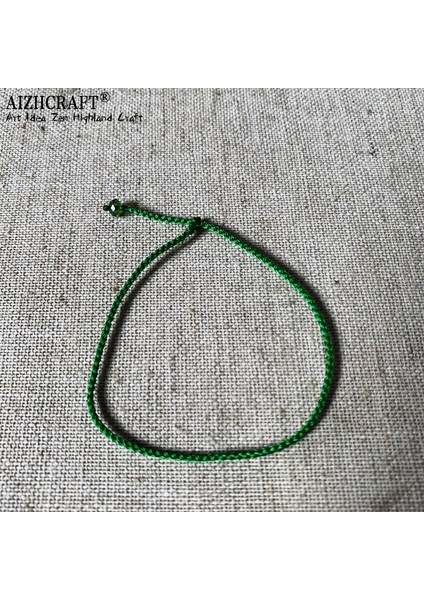 24-26CM Tarzı Yeşil Aızhcraft Estetik Tibet El Yapımı Ince Kırmızı Ip Bileklik Kadın Erkek Aşk Şans Düğün Takı Himalaya Hediye (Yurt Dışından)