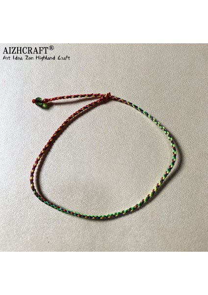 20-22CM Tarzı Renkli 3 Aızhcraft Estetik Tibet El Yapımı Ince Kırmızı Ip Bileklik Kadın Erkek Aşk Şans Düğün Takı Himalaya Hediye (Yurt Dışından)