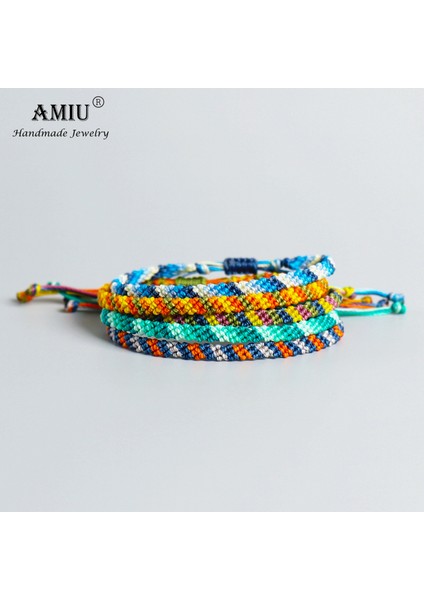 No.1 Boyutu Amıu El Yapımı Yüksek Su Geçirmez Mum Ipi Şans Bileklikleri ve Bilezikler Kadınlar ve Erkekler Için Mum Ipi Makrome Bilezikler (Yurt Dışından)