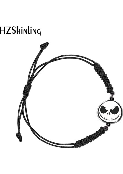 Siyah Stil No.4 Boyutu Kabus Öncesi Noel Jack ve Sally Siyah Kırmızı Akrilik Dokuma Bilezik Reçine Epoxy Sarma Bileklik Takı (Yurt Dışından) modelleri