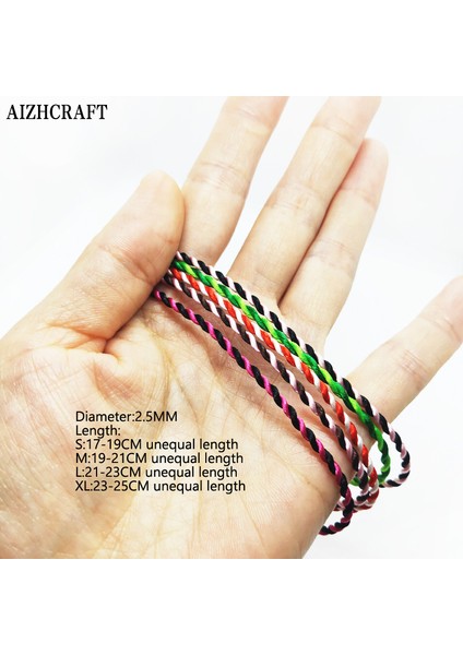 XS15-17CM Stili Pas Kırmızısı Aızhcraft 17 Renk Çift Renkli Tibetli Budist Aşk Şans Bileklik ve Ayak Bilezikleri Kadın Erkek Halat Takı Himalaya Hediyesi (Yurt Dışından)