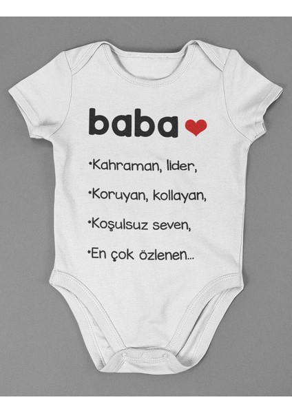 Tasarım Baba ! Yazılı Pamuklu Yumuşak Unisex Çıtçıtlı Body Zıbın