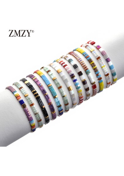 HGSL002-8 Zmzy Lüks Yeni Boncuk Bilezik Kadınlar Bohem Takı Miyuki Bilezik Erkekler Vintage Takı Boho Tila Boncuk Bilezik Mujer Filament (Yurt Dışından)