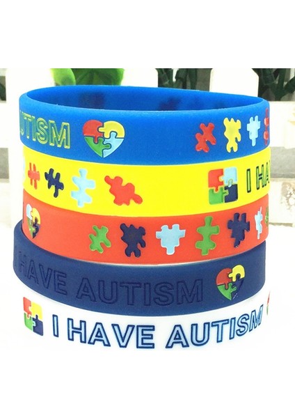 Bk 1 Adet Uyarı Farkındalığı Gökkuşağı Silikon Kauçuk Bileklik Armband (Yurt Dışından) modelleri