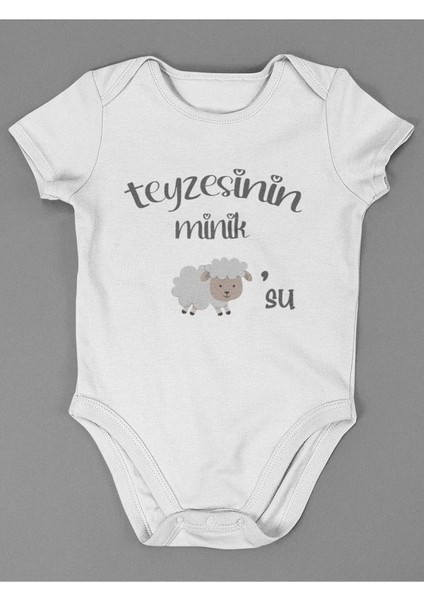 Teyzesinin Minik Kuzusu ! Yazılı Pamuklu Yumuşak Unisex Çıtçıtlı Body Zıbın