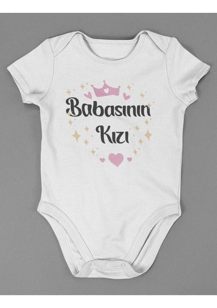 Babasının Kızı ! Yazılı Pamuklu Yumuşak Unisex Çıtçıtlı Body Zıbın