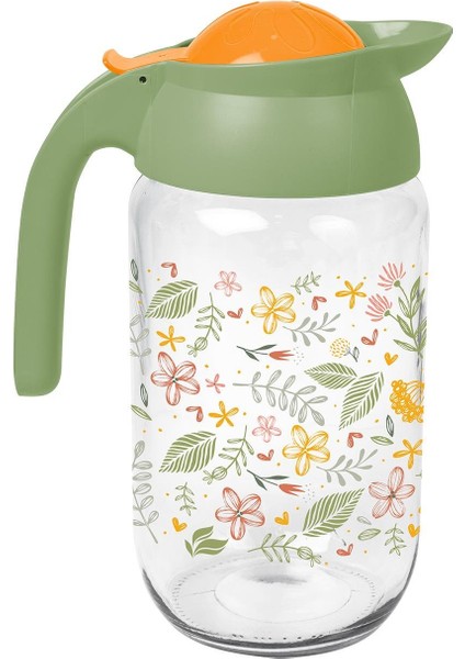1,5 Lt Botanica Desenli Cam Sürahi
