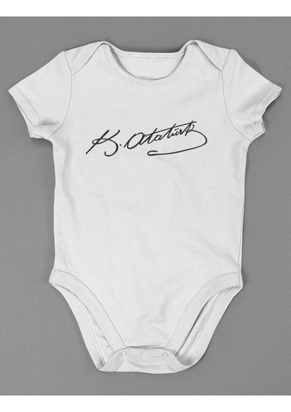 K. Atatürk ! Yazılı Pamuklu Yumuşak Unisex Çıtçıtlı Body Zıbın