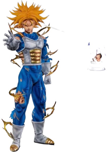 Seven Dragon Ball Saiyan Trunks Çift Kafa Heykeli Anime El-Do Modeli Süsler Heykel Hediyeler (Yurt Dışından)