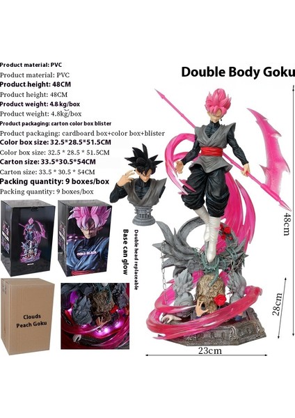 Seven Dragon Ball Cloud Rising Serisi Şeftali Kırmızı Goku El Kuklası Modeli Süs Heykeli Hediyesi (Yurt Dışından)