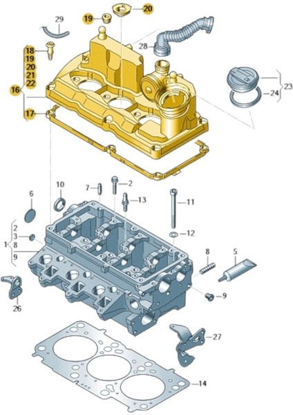 Skoda Fabia 2011-2014 1.2tdi Cfwa Motor Külbütör Kapağı 03P103469A modelleri