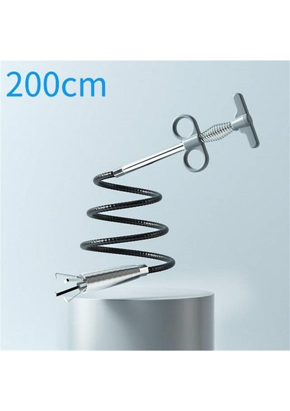B 200CM Tarzı Boru Yılan Yayı Pimaş Temizleme Aracı Kanalizasyon Boru Açıcı Tıkanıklık Giderici Kanalizasyon Tıkanıklık Aracı Mutfak Lavabo Temizleme Kanca (Yurt Dışından)