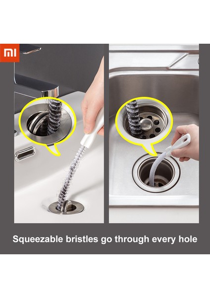 Bir Stil Xiaomi Youpin Kanal Temizleme Kılavuzu Boru Tuvalet Tıkanıklık Temizleyici Fırça Mutfak Banyo Aracı Ev (Yurt Dışından) fırsatları