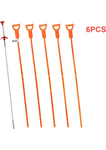 6 Paket Boru Temizleme Kanca Tıkanıklık Giderici Lavabo Gider Temizleme Esnek Yılan Yayı Dört Pençeli Toplayıcı ile Ganç (Yurt Dışından) fiyatları