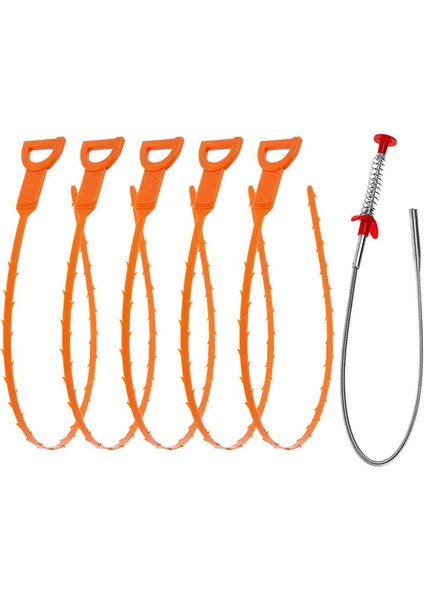 6 Paket Boru Temizleme Kanca Tıkanıklık Giderici Lavabo Gider Temizleme Esnek Yılan Yayı Dört Pençeli Toplayıcı ile Ganç (Yurt Dışından) modelleri