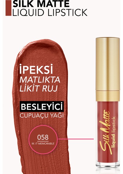 Silk Matte Yüksek Pigmentli & Mat Bitişli Nemlendirici Likit Ruj modelleri