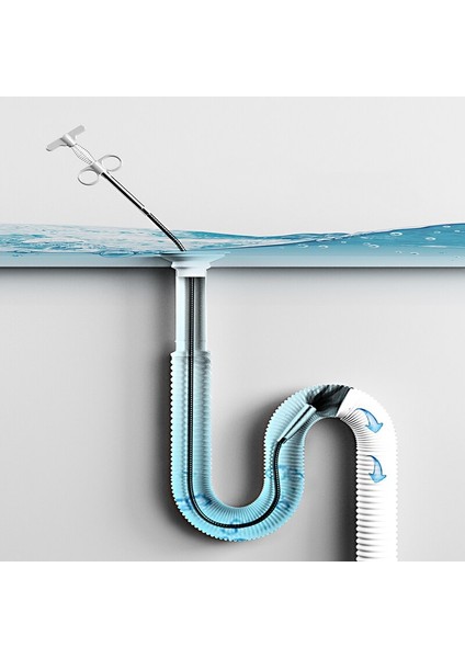 Gri-0.9m Tarzı 90CM Drenaj Yılan Yay Boru Temizleme Aracı Tıkanıklık Açıcı Drenaj Tıkanıklık Aracı Mutfak Lavabo Kanalizasyon Temizleme Kanca Su Lavabo Aracı (Yurt Dışından) fiyatları