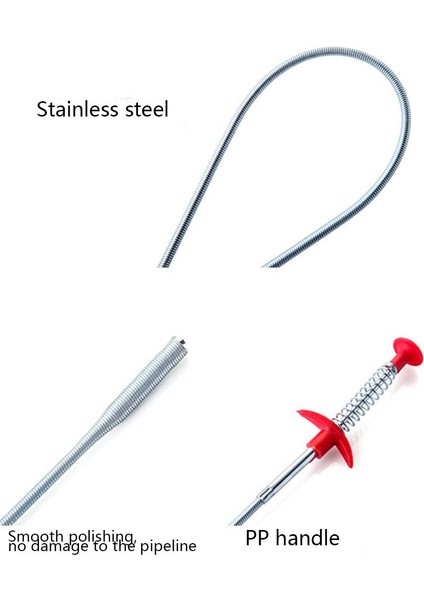 Rastgele Renk Stili 60CM Yay Boru Saç Tıkanıklık Aracı Kanalizasyon Temizleme Cihazı - Paslanmaz Çelik Kalıcı Tıkanıklık Önleyici (Yurt Dışından) fırsatları