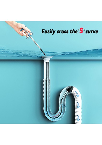 Gri 60CM Tarzı Banyo Mutfak Tıkanıklık Açıcı Yılan Bahar Boru Temizleme Aracı (Yurt Dışından) modelleri