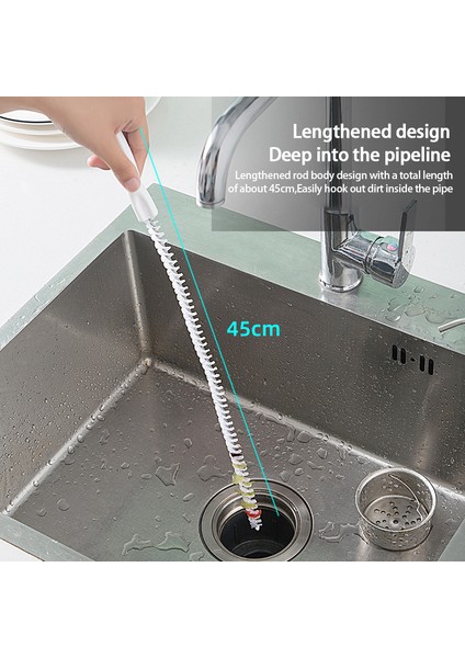 1 Adet Tarzı 45 cm Boru Temizleme Fırçası Banyo Saç Kanalı Temizleme Fırçası Drenaj Temizleyici Esnek Temizleyici Tıkanıklık Giderme Aracı (Yurt Dışından) indirimleri