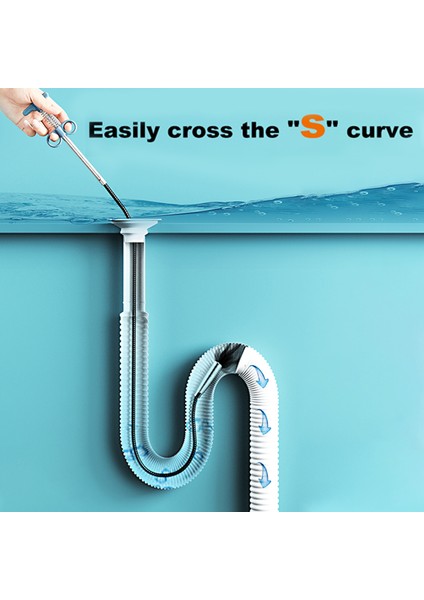 B 90CM Tarzı Lavabo Tahliye Tıkanıklık Giderici Çekiş Kanca Tel Yay Boru Temizleme Dalgıç Temizleyici Kanalizasyon Açıcı Borular Blokajlar Için Kablo (Yurt Dışından) indirimleri