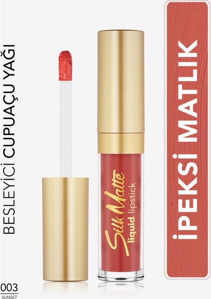 Silk Matte Likit Ruj 003 Sunset Pembe Renk Mat Etkili 8690604397303 fırsatları